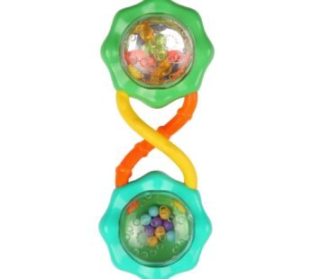 Bright Starts Rattle & Shake BPA-free Baby Barbell Toy, Green, Ages 3 Months+