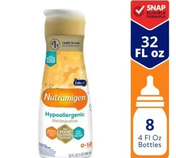 Enfamil Nutramigen Infant Formula, Hypoallergenic and Lactose Free Formula with Enflora LGG, Fast Relief from Severe Crying and Colic, Ready-to-Use Liquid, 32 Fl Oz