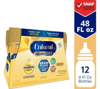 Enfamil NeuroPro Baby Formula, Triple Prebiotic Immune Blend with 2’FL HMO & Expert Recommended Omega-3 DHA, Inspired by Breast Milk, Non-GMO, Ready-to-Use Liquid Bottles, 8 Fl Oz (6 Count)