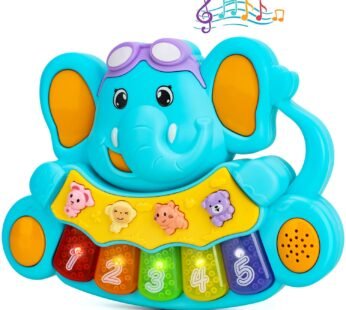 TOY Life Baby Piano Toys, Baby Toys 0 3 6 12 18 Months, Elephant Infant Toys, Newborn Baby Musical Toys, Light Up Toys for Boys Girls Toddlers, Baby Gifts for 0 3 6 12 18 Months, Baby Einstein Piano T