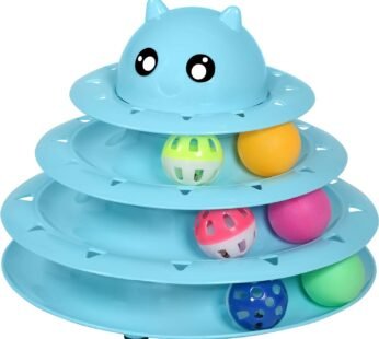 Christmas Cat Toy Roller 3-Level Turntable Cat Toy Balls with Six Colorful Balls Interactive Kitten Fun Mental Physical Exercise Puzzle Toys.