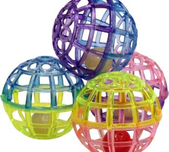 Classic Cat Toys for Indoor Cats – Interactive Cat Toys Balls Mice Catnip Toys – Alternative to Wand Toys and Electronic Cat Toys – Lattice Ball Multi Pack Small