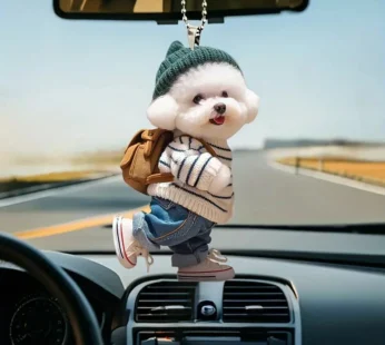 Creative Puppy Man Backpack Rearview Mirrors Pendant